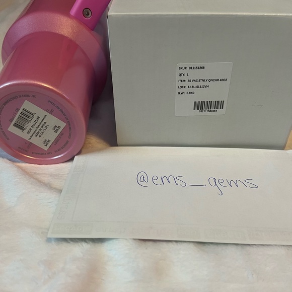 Stanley x Starbucks WINTER PINK Sparkle 40oz Tumbler Authentic in Original Box - Picture 10 of 10